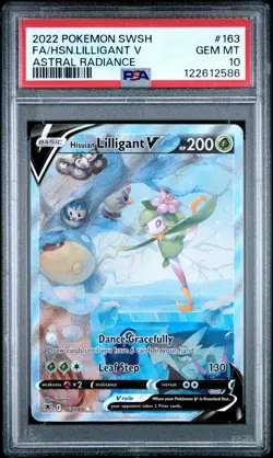 2022 POKEMON SWORD & SHIELD ASTRAL RADIANCE FULL ART/HISUIAN LILLIGANT V PSA 10 - Image 1