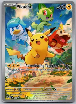 Pokemon TCG Pikachu Scarlet & Violet Promo 027 Holo LP - Image 1