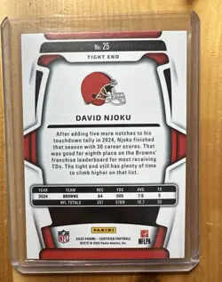 2025 Panini Certified - David Njoku #25 Gold /10 - Image 2