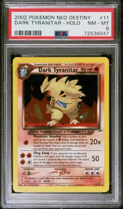 Dark Tyranitar HOLO PSA 8 NM 2002 Pokemon Neo Destiny 11/105 RARE - Image 1