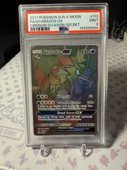 Gyarados GX PSA 9 Pokemon TCG Secret Rare Holo 112/111 HP 240 English - Image 1