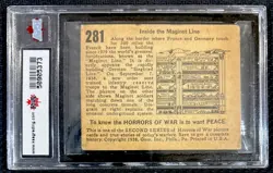 1938 HORRORS OF WAR INSIDE THE MAGINOT LINE CARD #281 KSA 4 *SCARCE* *SET BREAK* - Image 3