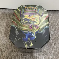 POKEMON TCG AZURE LEGENDS TIN w/4 BOOSTER PACKS, 1 FOIL XERNEAS ex - Image 1