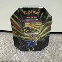POKEMON TCG AZURE LEGENDS TIN w/4 BOOSTER PACKS, 1 FOIL XERNEAS ex - Image 2