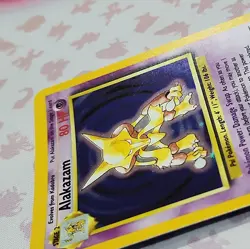 Alakazam 1/102 WOTC Base Set Unlimited Holo Rare Holo Holo Pokemon Card LP to MP - Image 2