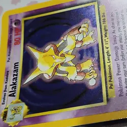 Alakazam 1/102 WOTC Base Set Unlimited Holo Rare Holo Holo Pokemon Card LP to MP - Image 3