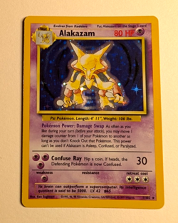 Pokemon card Alakazam Base Set (Unlimited) Holo Rare - 1/102 - LP+/NM - Image 1