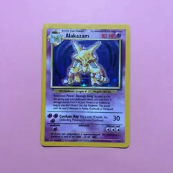 Alakazam 1/102 LP Holo Rare 1999 Pokemon base set WOTC Unlimited Vintage English - Image 1