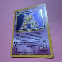 Alakazam 1/102 LP Holo Rare 1999 Pokemon base set WOTC Unlimited Vintage English - Image 5