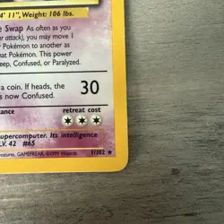 Pokemon TCG Alakazam Base Set 1/102 Holo Unlimited Holo Rare LP - Image 5