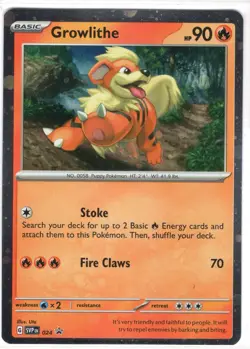 Pokemon Growlithe - Holo Promo SV: Scarlet & Violet Promo Cards 024 NM - Image 1
