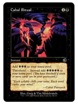 Magic The Gathering MTG - Torment TOR 2002 - #51 Cabal Ritual NM x1 - Image 1