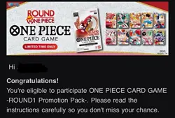 Bandai One Piece Card Game Round 1 Promo Pack Phase 1 PRE-SALE (1 pack) - Image 1