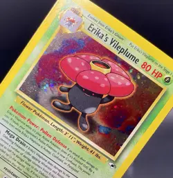 Erika's Vileplume 5/132 Gym Heroes (2000) Vintage Holo WOTC Pokemon Card DMG - Image 3