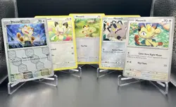5x Meowth Lot - Multi Era [Unique Art] Binder Collector's Lot of Pokemon Cards - Image 1