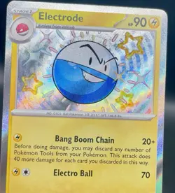 Electrode 134/091 Paldean Fates Baby Shiny Holo Rare Unique Art Pokemon Card NM - Image 3