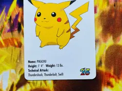 Vintage 1998 KFC Pokemon Pikachu Card (Ungraded) Promo - Image 4