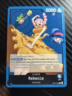 One Piece TCG Rebecca Leader OP15-039 L Alt Art Dressrosa Blue Card - Image 1