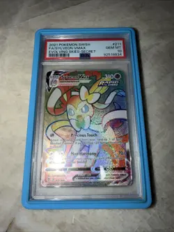 Pokemon Sylveon VMAX TCG Rainbow Secret Rare Card 211/203 Evolving Skies PSA 10 - Image 1