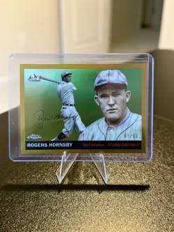 2025 Topps Chrome Platinum Rogers Hornsby #443 True Gold /50 Cardinals - Image 1