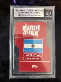 Lionel Messi RC 2006 -TOPPS Match Attax Rookie World Cup #39 BGS 9 Die Cut - Image 2