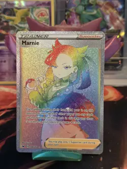 Pokemon Marnie Rainbow Hyper SWSH Secret Rare Card 208/202 NM - Image 1