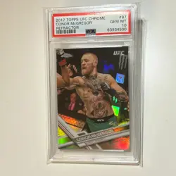 Conor McGregor 2017 Topps Chrome UFC Refractor Card #97 PSA 10 GEM MINT - Image 1