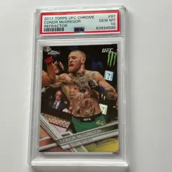 Conor McGregor 2017 Topps Chrome UFC Refractor Card #97 PSA 10 GEM MINT - Image 2