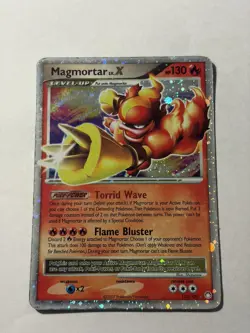 Pokemon Mysterious Treasures Magmortar Lv.X Holo 123/123 - Image 1