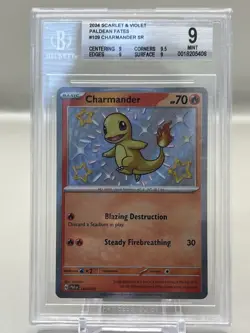 2024 Pokemon Scarlet and Violet Paldean Fates Charmander SR BGS 9 Mint Shiny - Image 1