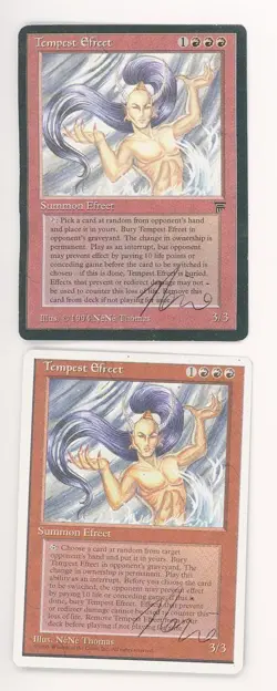 MTG Magic the Gathering Legends TEMPEST EFREET x2 💎 Signed NENE THOMAS - Image 1