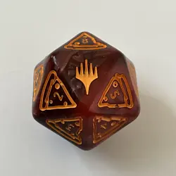 MTG TMNT 20-sided Orange/Red Spindown Die / Dice (XL 32mm) Turtles Pizza Bundle - Image 2