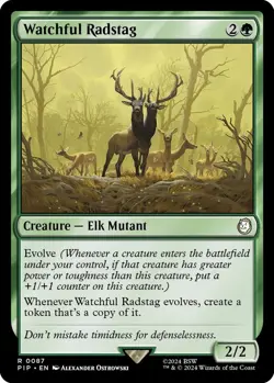 Watchful Radstag 0087 MTG PIP Fallout Rare NP - Image 1