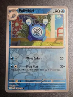 Poliwhirl 061/165 NM 151 Common Pokemon Reverse Holo - Image 1
