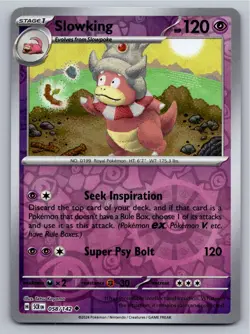 Slowking 58/142 Uncommon Stellar Crown Pokemon Reverse Holo Near Mint - Image 1