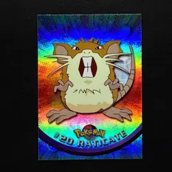 topps Pokemon TV Animation Series 1 Rainbow Holo Foil #20 Raticate - Image 1