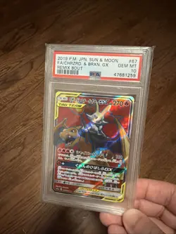 2019 POKEMON JPN SUN & MOON REMIX BOUT FULL ART/CHARIZARD & BRAIXEN GX PSA 10 - Image 1