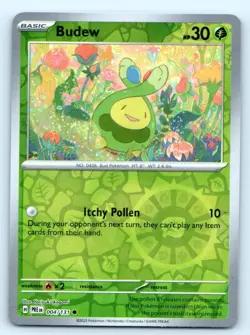 Budew 004/131 Common Prismatic Evolutions Pokemon Reverse Holo Near Mint - Image 1