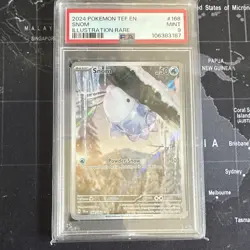 PSA 9 2024 Pokemon SV05 Temporal Forces Snom 168/162 Illustration Rare Holo - Image 1