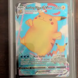 Pokemon Surfing Pikachu VMAX 009/025 Celebrations Full Art Holo Ultra Rare PSA 9 - Image 2