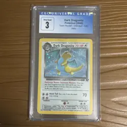 Pokemon Dark Dragonite 5/82 Team Rocket unlimited Holo CGC 3 very good - Image 1