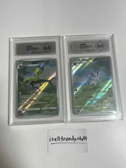 APH 9.5 Pokemon Chinese exclusive Sylveon and Leafeon Gem Pack Vol.2 US Seller - Image 1
