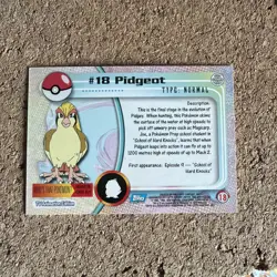 Pokemon Card Series 1 Pidgeot No. 18 Blue Label Topps Pokemon - Image 5