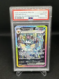 2025 Pokemon Pre En Vaporeon Ex Special Illustration Rare PSA 10 - Image 1