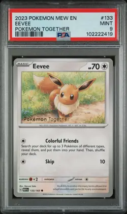 2023 POKEMON MEW EN-151 POKEMON TOGETHER #133 EEVEE PSA 9 - Image 1