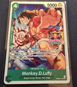 Bandai One Piece Monkey.D.Luffy PRB02-005 Promo Red Bull Double Don!! - Image 1
