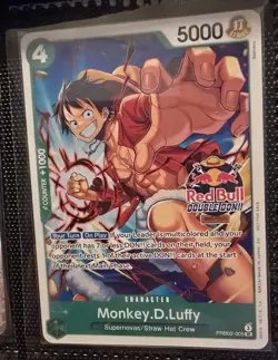 Bandai One Piece Monkey.D.Luffy PRB02-005 Promo Red Bull Double Don!! - Image 2