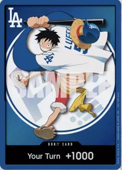 PRESALE ONE PIECE X DODGERS PROMO MONKEY D LUFFY DON CARD CARD ONLY SHIPS 7/3/26 - Image 3
