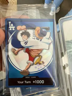 1x ONE PIECE 2026 LA DODGERS MONKEY.D.LUFFY DON CARD PROMO - Image 1