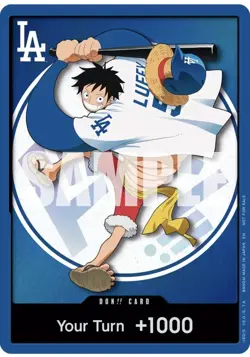 ONE PIECE X DODGERS PROMO MONKEY D LUFFY DON CARD ONLY 7/2/26 PRESALE Ships 7/3 - Image 1